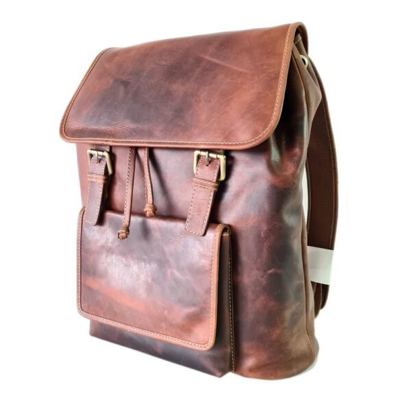 Leather Bagpack Brown Colour - Image 2
