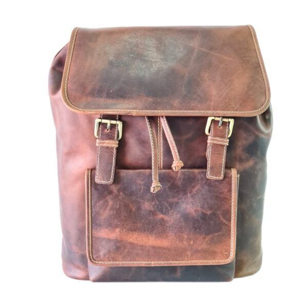 Leather Bagpack Brown Colour - Image 3