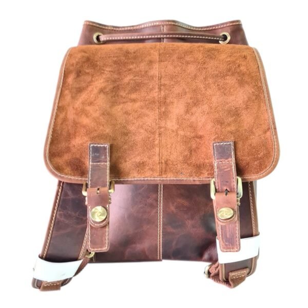 Leather Bagpack Tan Colour - Image 8