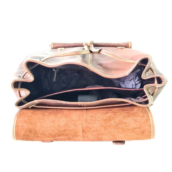 Leather Bagpack Tan Colour - Image 2