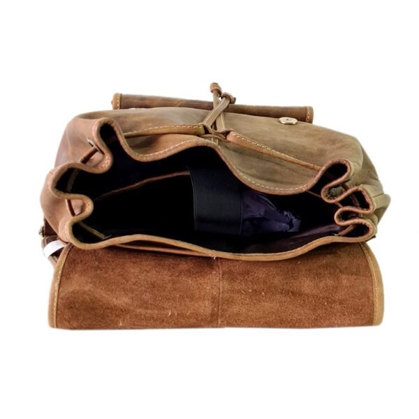 Leather Bagpack Tan Colour - Image 7