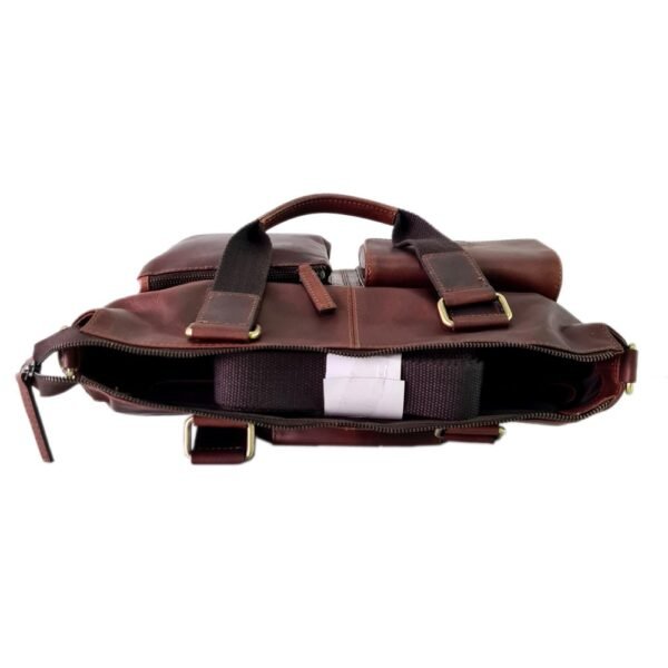 Leather Laptop Bag Brown Colour - Image 5