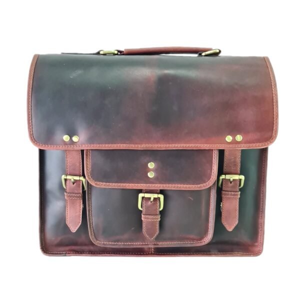 Leather Laptop Bag Brown Colour - Image 2