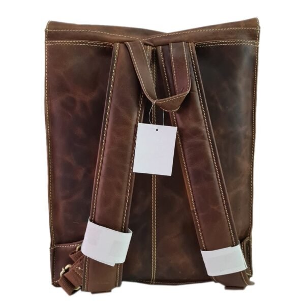 Leather Bagpack Brown Colour - Image 3