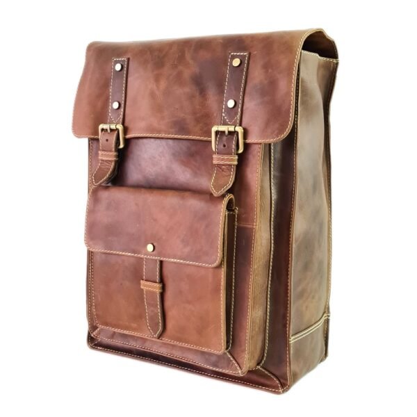 Leather Bagpack Brown Colour - Image 5