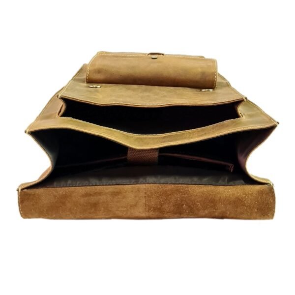 Leather Bagpack Tan Colour - Image 5