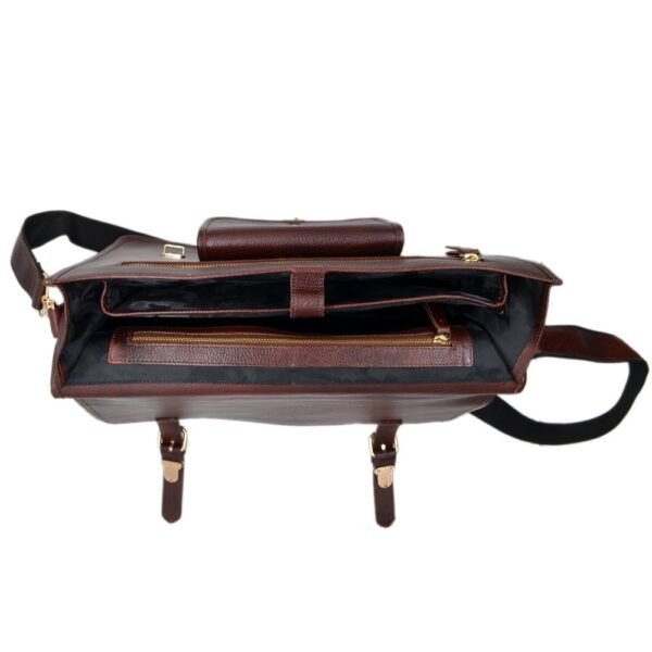 Leather Laptop Bag Brown Colour - Image 3