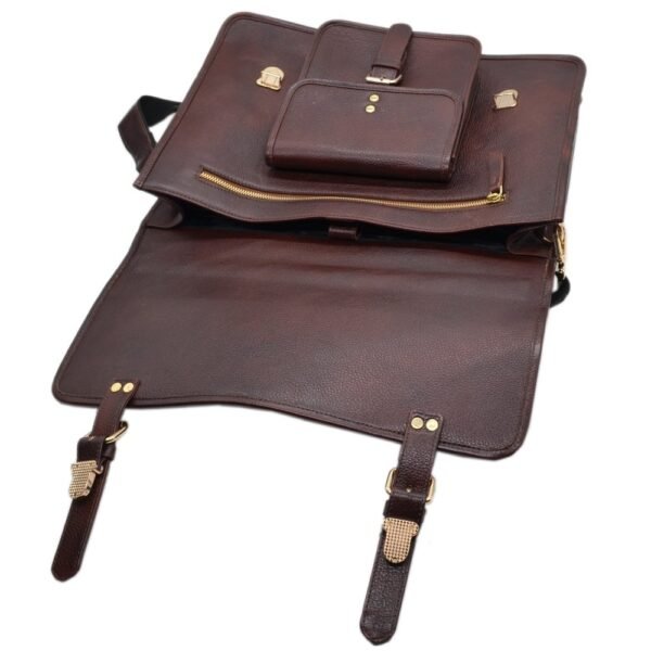 Leather Laptop Bag Brown Colour - Image 4