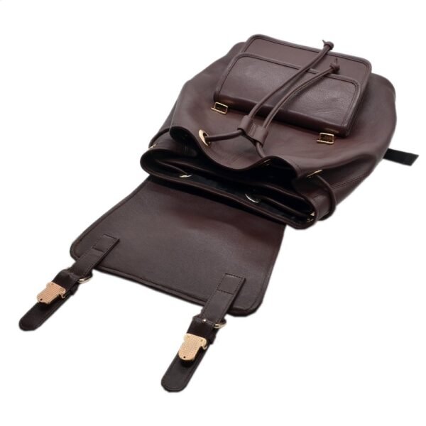 Leather Bagpack Brown Colour - Image 4
