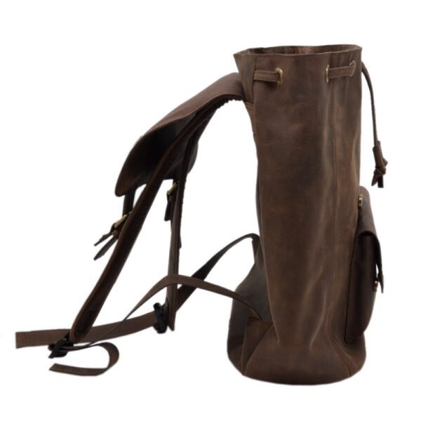 Leather Bagpack Brown Colour - Image 4