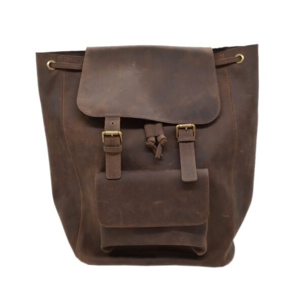 Leather Bagpack Brown Colour - Image 5