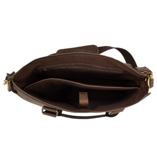 Leather Laptop Bag Brown Colour - Image 6