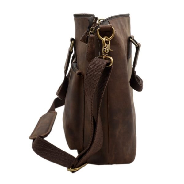 Leather Laptop Bag Brown Colour - Image 7