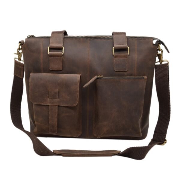 Leather Laptop Bag Brown Colour - Image 8
