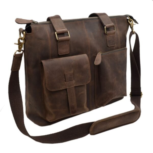 Leather Laptop Bag Brown Colour