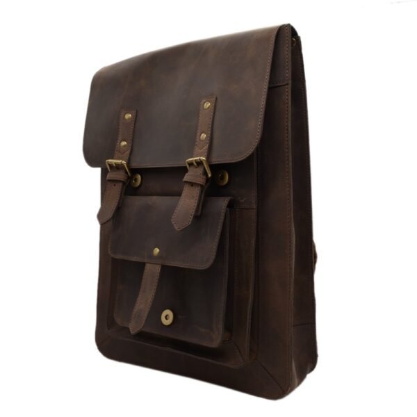 Leather Bagpack Brown Colour - Image 6