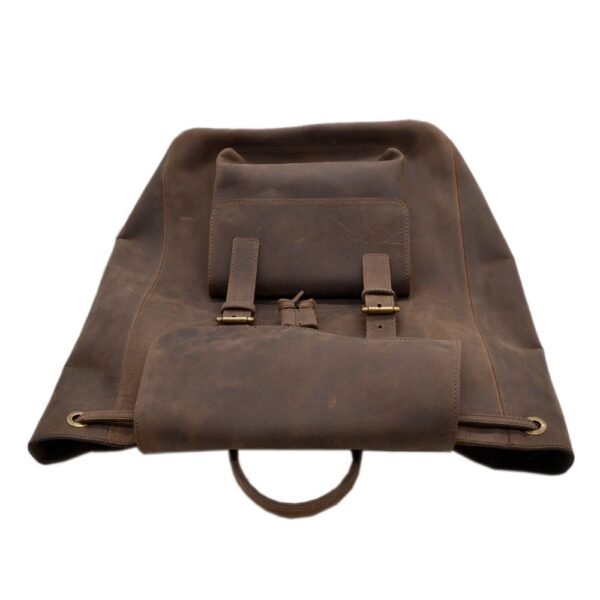 Leather Bagpack Brown Colour - Image 2