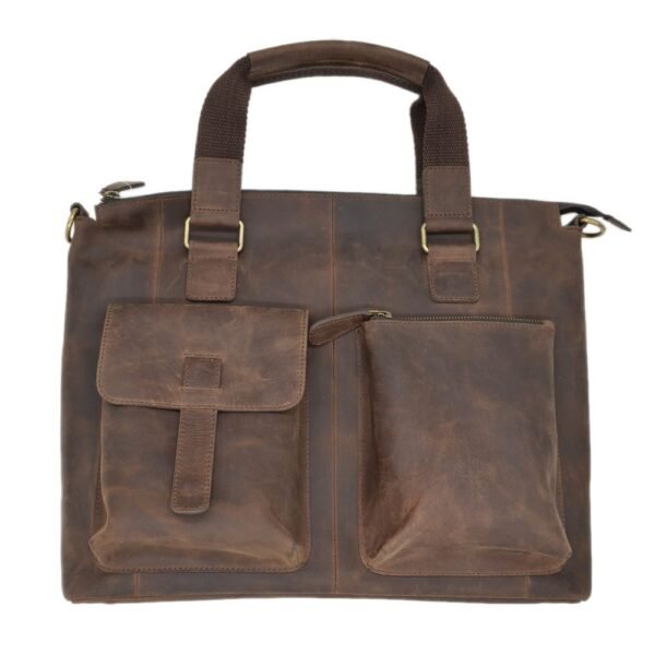 Leather Laptop Bag Brown Colour - Image 5