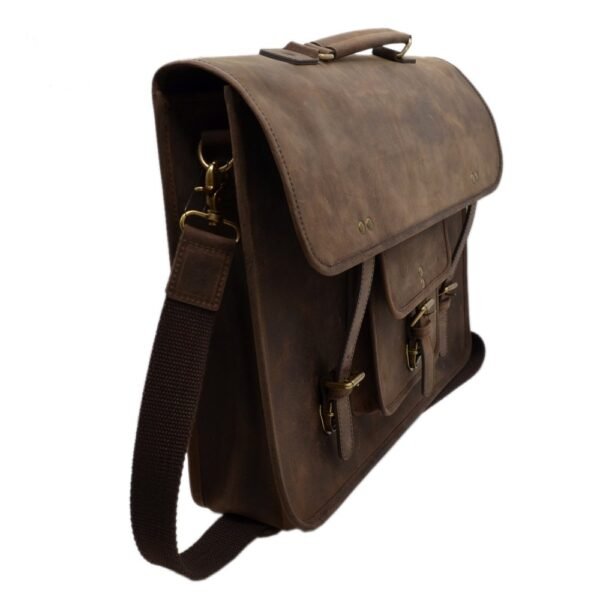 Leather Laptop Bag Brown Colour - Image 6