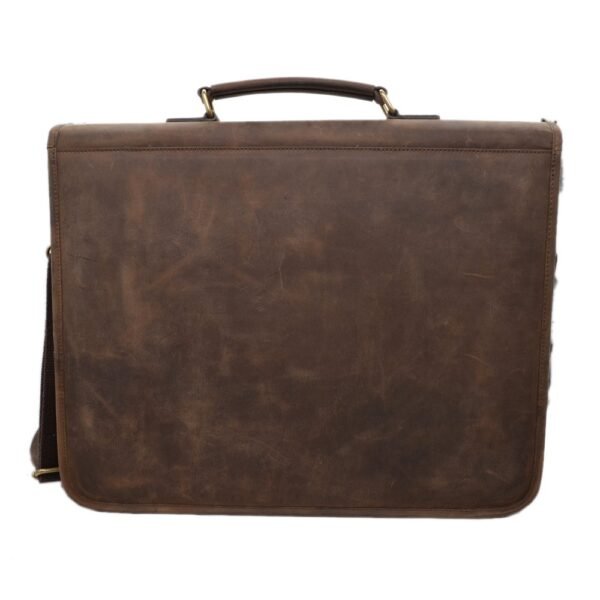 Leather Laptop Bag Brown Colour - Image 7