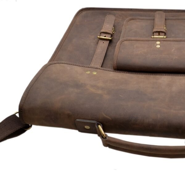 Leather Laptop Bag Brown Colour - Image 8