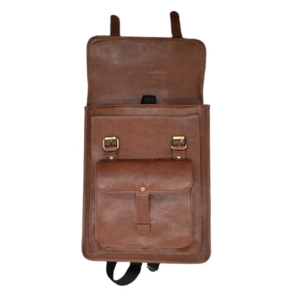 Leather Bagpack Brown Colour - Image 4