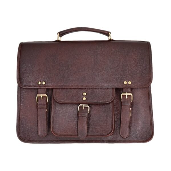 Leather Laptop Bag Brown Colour - Image 7