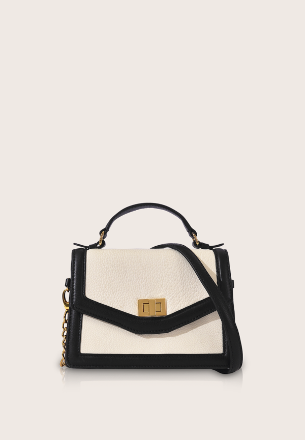 Leather Purse White and Black Colour