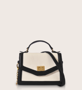 Leather Purse White and Black Colour