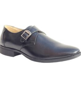 Black Casual Leather Monk Shoes