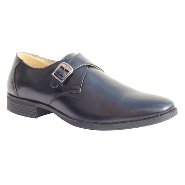 Black Casual Leather Monk Shoes