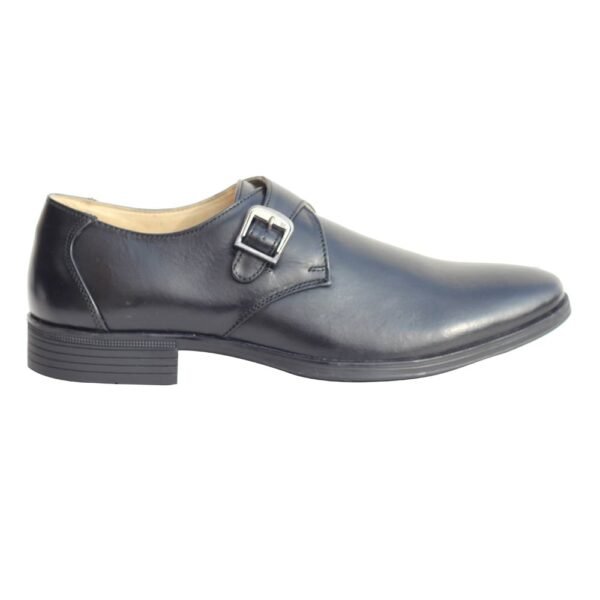 Black Casual Leather Monk Shoes - Image 3
