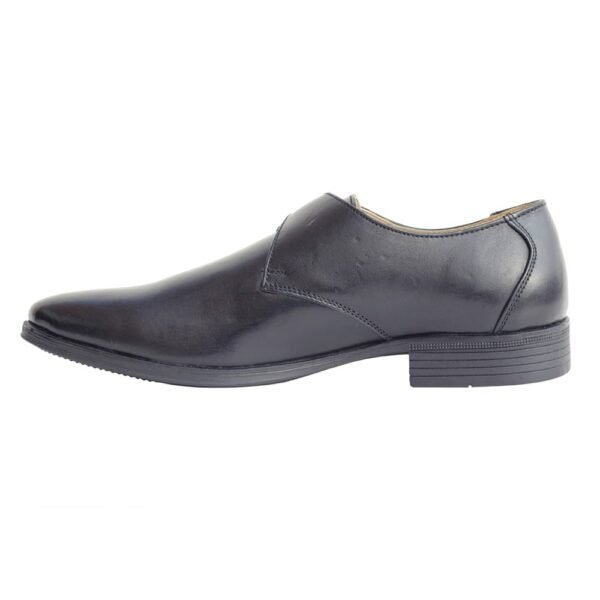 Black Casual Leather Monk Shoes - Image 4
