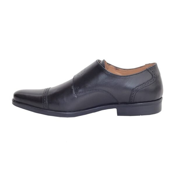 Black Genuine Leather Designer Monk Shoes - Image 4