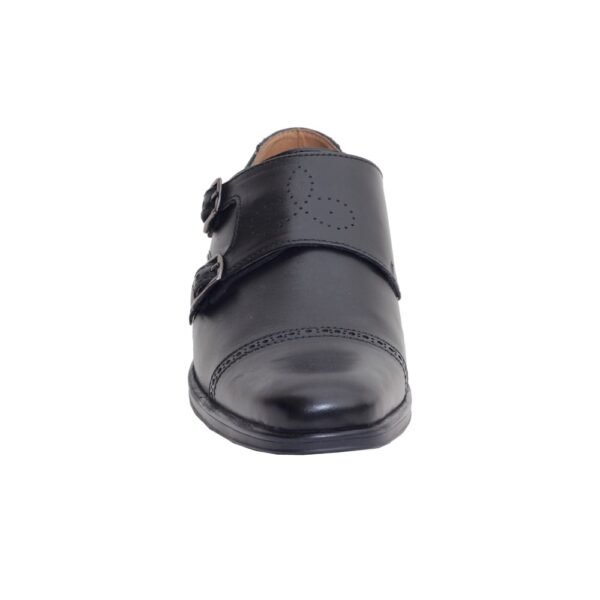 Black Genuine Leather Designer Monk Shoes - Image 5