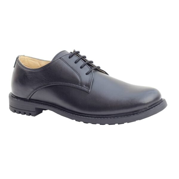 Black Synthetic Leather Derby Shoes