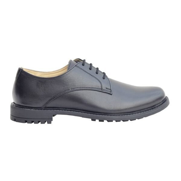 Black Synthetic Leather Derby Shoes - Image 3