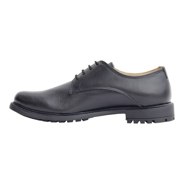 Black Synthetic Leather Derby Shoes - Image 4