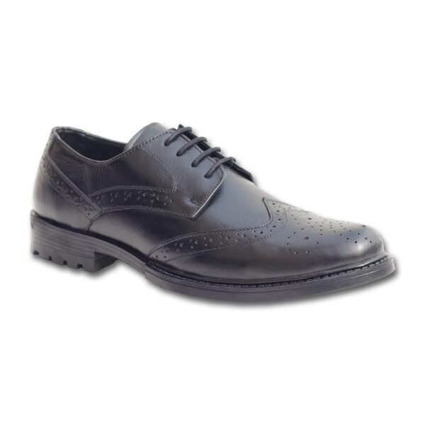 Black Synthetic Leather Oxford Shoes