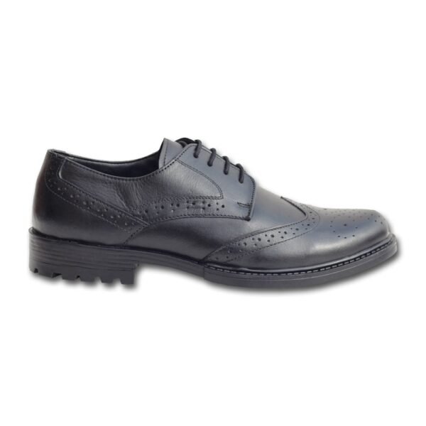 Black Synthetic Leather Oxford Shoes - Image 4