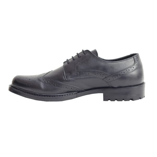 Black Synthetic Leather Oxford Shoes - Image 5