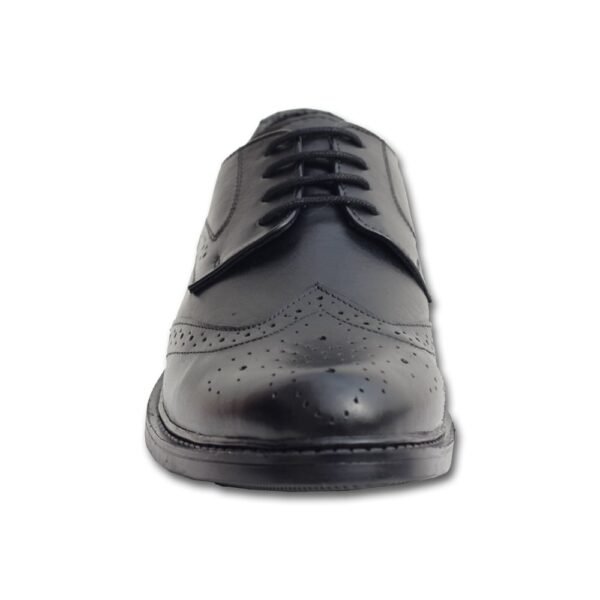 Black Synthetic Leather Oxford Shoes - Image 6