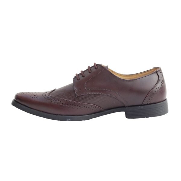 Brown Genuine Leather Derby Lace-up Shoes - Image 4