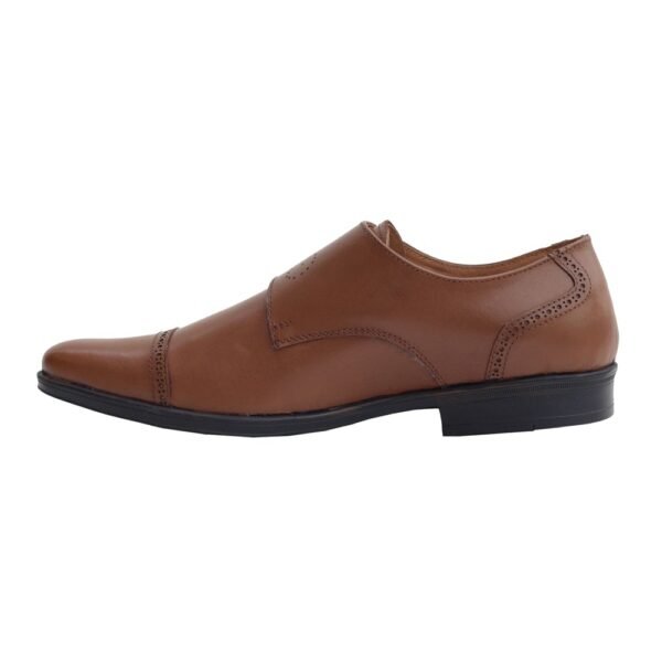 Brown Pure Leather Monk Shoes - Image 4