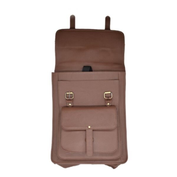 Leather Bagpack Tan Colour - Image 5