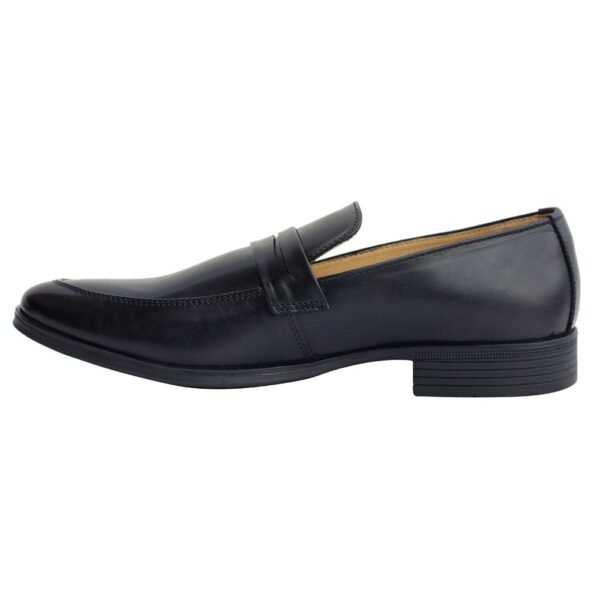 Black Syntheic Leather Moccasin Shoes - Image 5