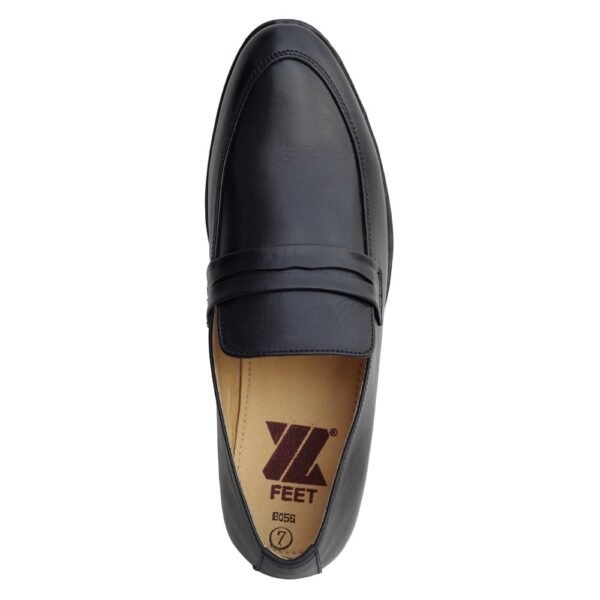 Black Syntheic Leather Moccasin Shoes - Image 6