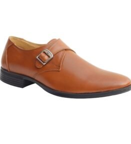 Tan Casual Leather Monk Shoes