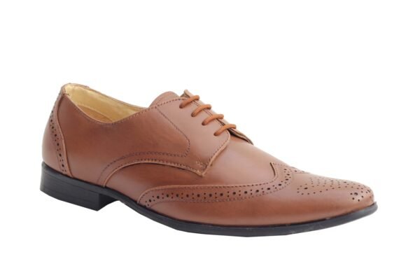Tan Genuine Leather Derby Formal Casual Shoes