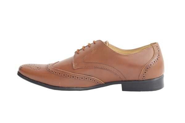 Tan Genuine Leather Derby Formal Casual Shoes - Image 4